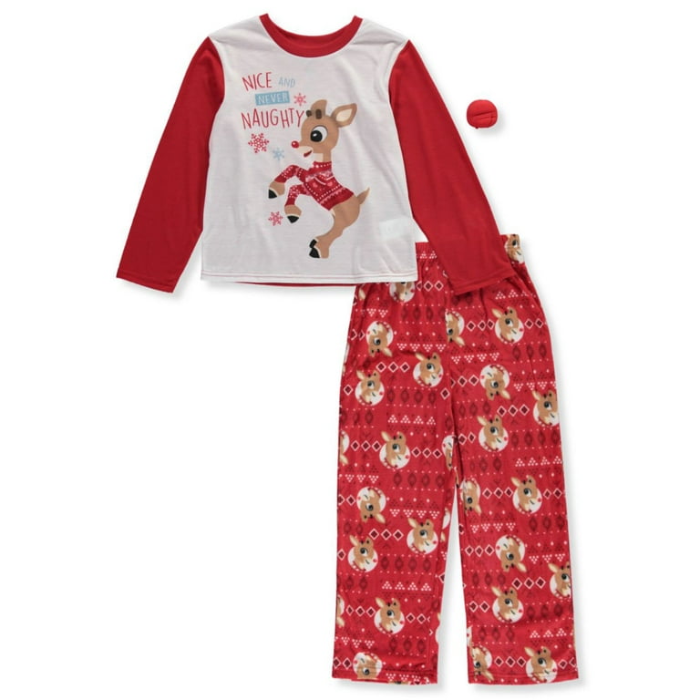 Rudolph the Red Nosed Reindeer Boys 2 Piece Pajamas with Nose Walmart