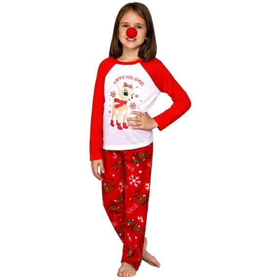 Rudolph the Red-Nosed Reindeer Girls Clarice Pajama Set, Female Big Girl, Size: 14