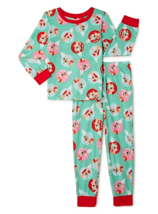 Simple Joys By Carters Boy Girl Toddler 2T Pajamas Green Christmas Santa  Milk