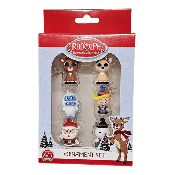 Rudolph the Red Nosed Reindeer Set of 6 Mini Christmas Tree Ornaments