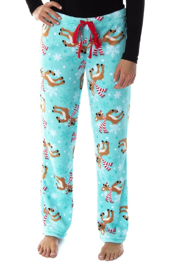 Rudolph the Red Nosed Reindeer Soft Touch Fleece Plush Juniors Pajama Pants