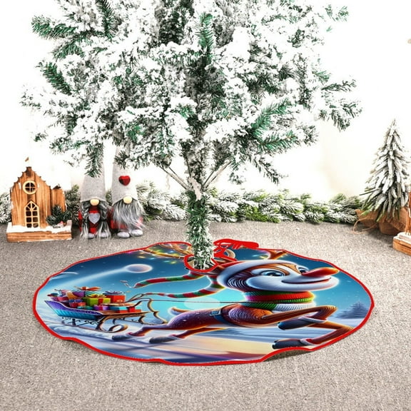 Rudolph the Red Nosed themed Christmas Tree Skirt 48inch premium collectible decor