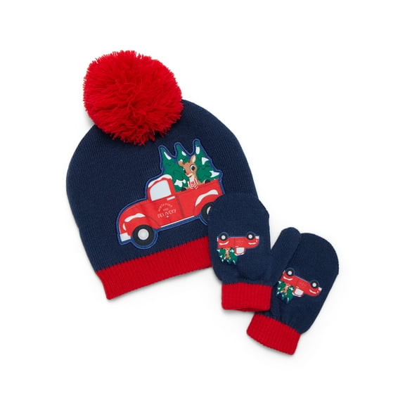 Rudolph the Red-Nosed Reindeer Toddler Beanie Hat and Gloves Set, 3-Piece