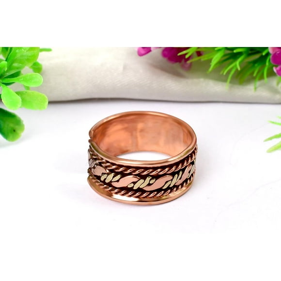 Copper Ring in Copper and Brass Rope Design