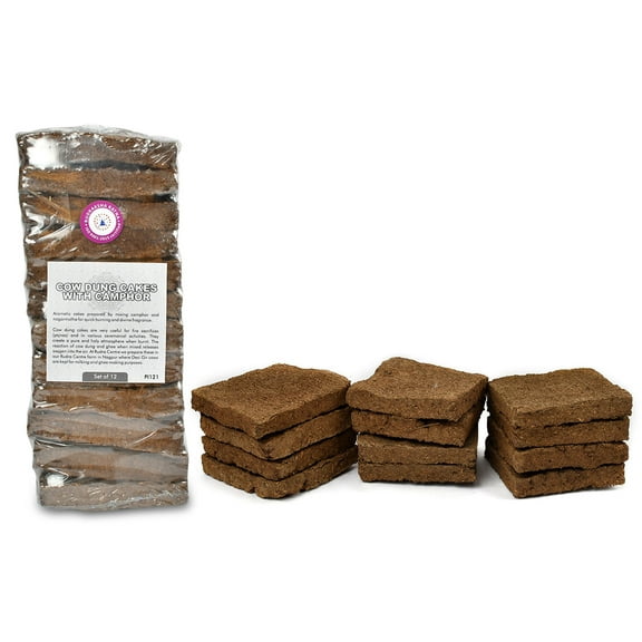 Rudra Centre Cow Dung Cakes with Camphor (Set of 8)