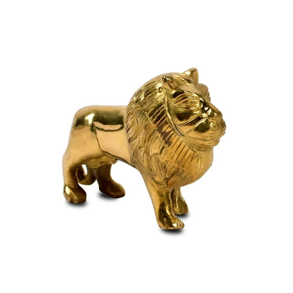 Rudra Centre Lion in Brass - Decorative Showpiece - 7 cm