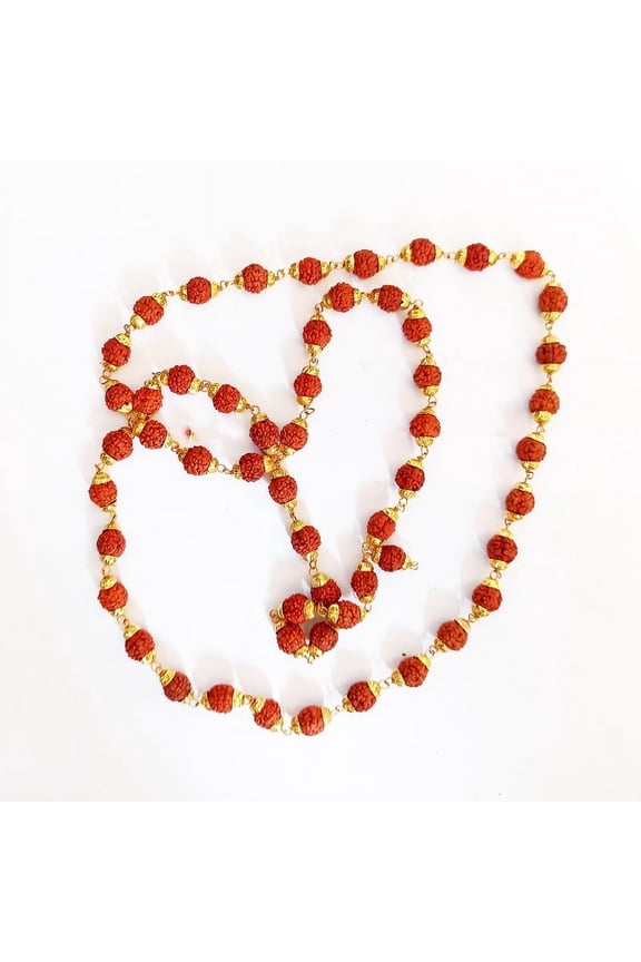 Rudraksha Mala 54+1 Beads Prayer Jaap Mala Necklace Hindu Spirituals Rosery For Gift-30 in (8 mm)
