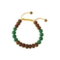 thumbnail image 1 of Rudraksha and Green Jade Wrist Mala Yoga Bracelet, 1 of 1