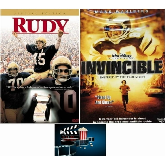 Rudy & Invincible Inspirational Football Double Feature 2 DVD Set New
