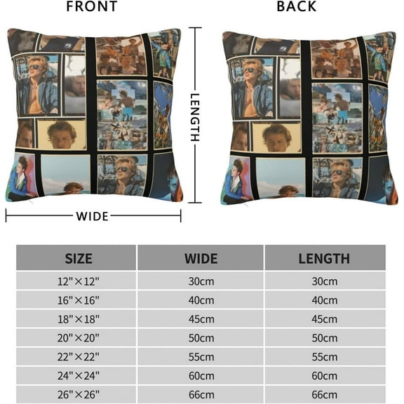 Rudy Pankow Square Hold Pillowcase with Hidden Zipper Custom Polyester Cushion Cover Suitable for Family Sofa, Bedroom, Living Room, Office, car Decoration 18"x18"