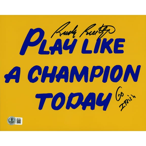 Rudy Ruettiger Autographed 8x10 Photo Notre Dame Fighting Irish "Go Irish" Beckett BAS QR 244038