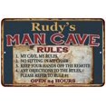 thumbnail image 1 of Rudy's Man Cave Rules Chic Rustic Green Sign Home 16 x 24 Matte Finish Metal 116240049107, 1 of 1