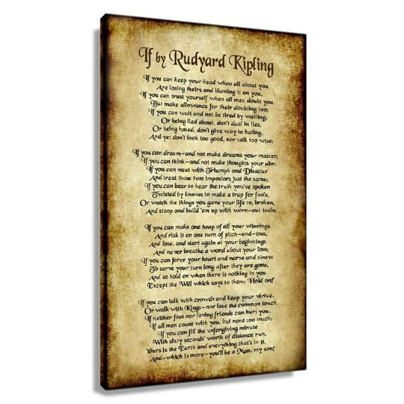 Rudyard If Poster Modern Poem Framed Motivational Wall Art Print Retro Canvas Inspirational Quotes Poster Vertical Picture For Bedroom Deco Framed