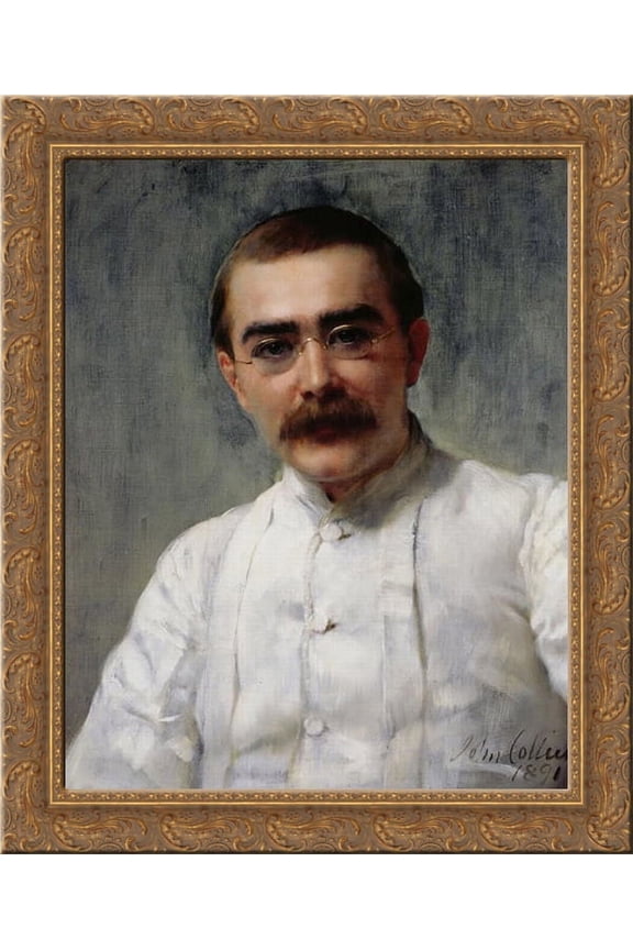 Rudyard Kipling 24x20 Gold Ornate Wood Framed Canvas Art by John Collier