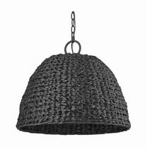 Golden Lighting Rue 3-light Outdoor Pendant in Natural Black