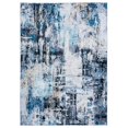 thumbnail image 1 of Rue 7 x 5 Medium Soft Fabric Floor Area Rug, Abstract Blue and White Design, 1 of 2