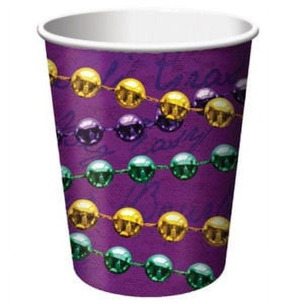 PARTY CREATIONS Rue Bourbon Mardi Gras Party New Orleans 9 oz Cups Hot cold 8 ct