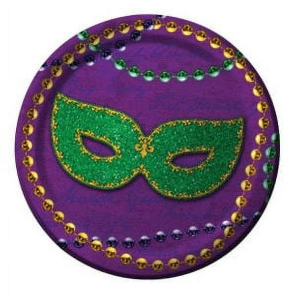 Rue Bourbon Mardi Gras Plates Party Dessert 7" 8 ct Decor