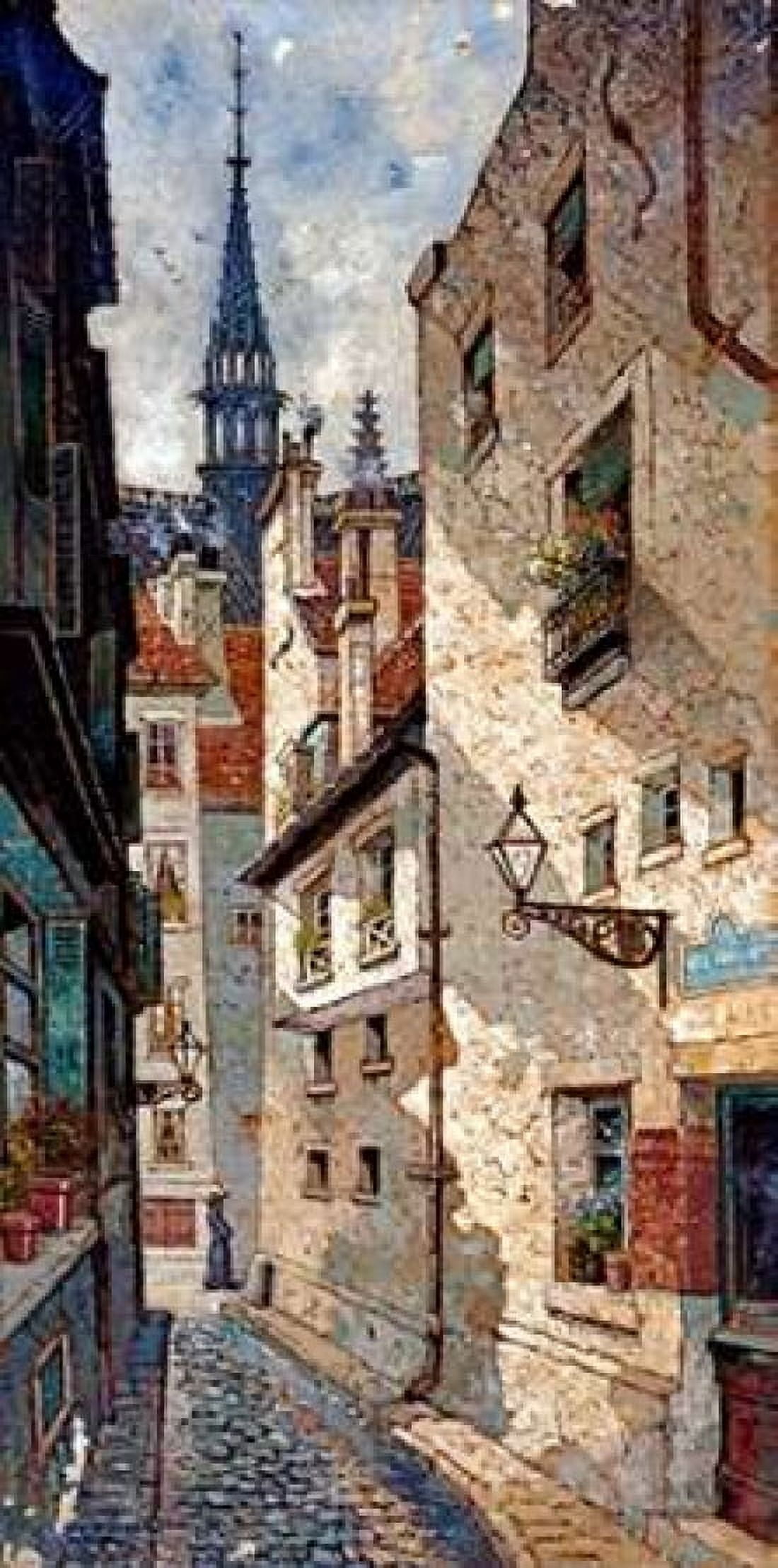 Rue Des Chartres Old Paris Canvas Art - Dewin Deakin (24 x 48)
