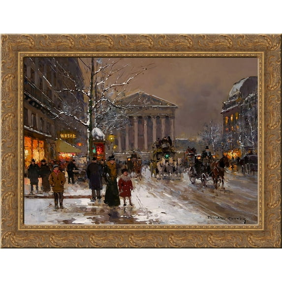 Rue Royale 24x18 Gold Ornate Wood Framed Canvas Art by Edouard Cortes
