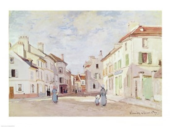 Rue de la Chaussee at Argenteuil Canvas Art - Claude Monet (24 x 18)
