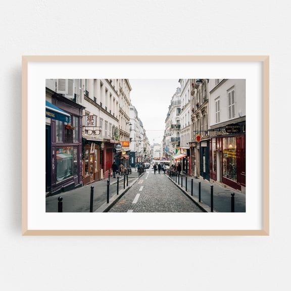 Rue des Martyrs - Paris Île-de-France France Photography Oak Framed Wall Art Print 16 x 24 inches