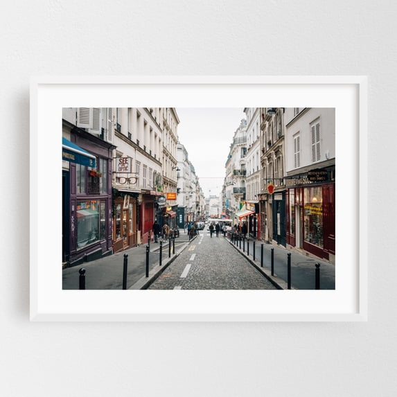 Rue des Martyrs - Paris Île-de-France France Photography White Framed Wall Art Print 20 x 30 inches