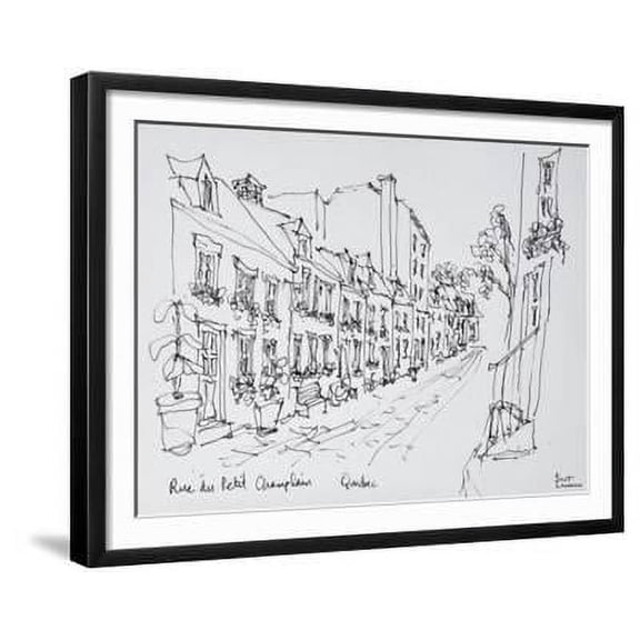 Rue du Petit Champlain, Vieux Quebec, Quebec City, Quebec, Canada, Scenic Framed Art Print Wall Art by Richard Lawrence