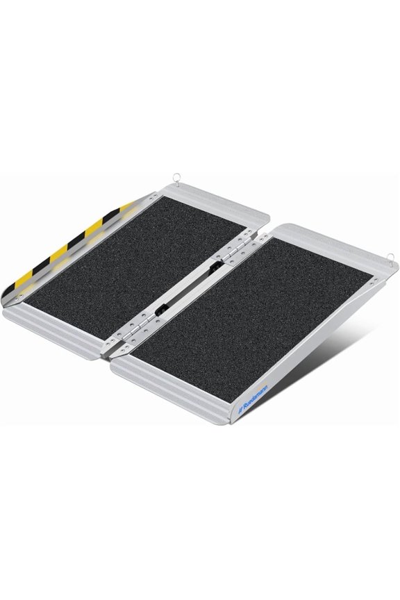 Ruedamann 2FT Portable Wheelchair Ramp, Non-Slip Aluminum Folding Handicap Ramp for Doorways, Wheel Chair Threshold Ramp for Home Steps, Stairs, Wheelchair, Scooters, Pets, Entry