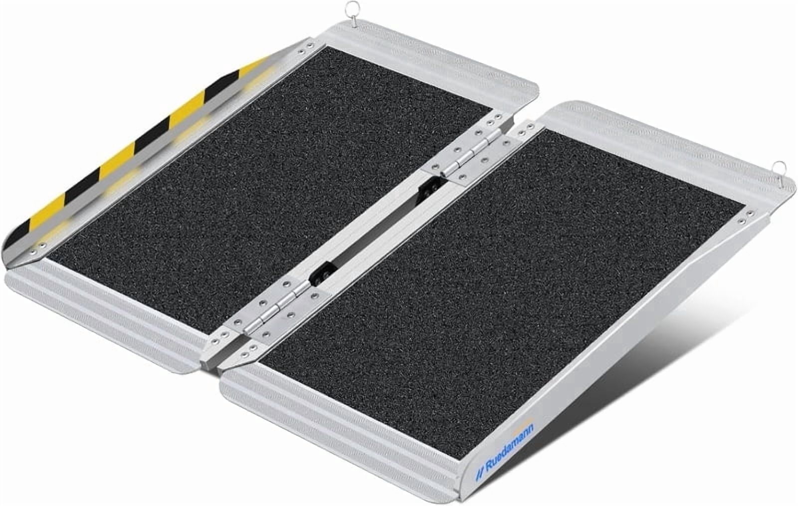 Ruedamann 2FT Aluminum Folding Wheelchair Ramp, Non-Slip Threshold Ramp for Doorways, Steps, Wheelchairs, Scooters, Pets, Home Use
