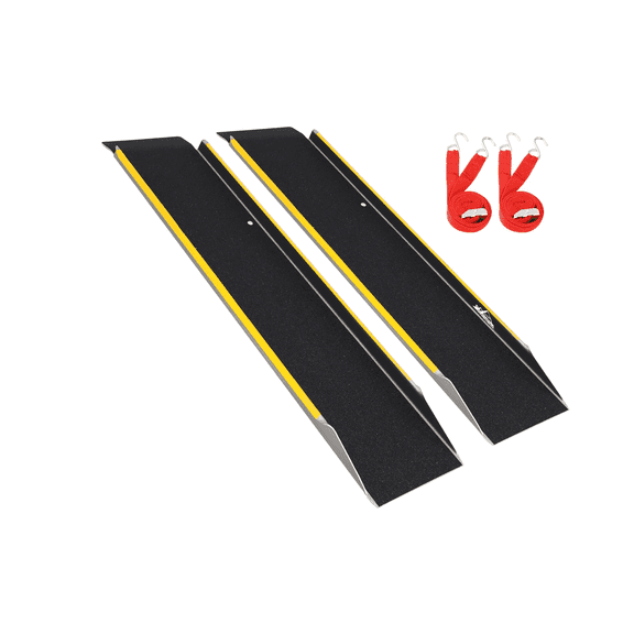 Ruedamann 48" Aluminum Shed Ramps for Lawn Mowers, 2PCS - 11.5" Wide Lightweight Sturdy Non-Slip Loading Ramps with Grit-Coated Surface, Truck Bed, Motorcycle, ATV, UTV, Trailer, 1200 LBS Capacity