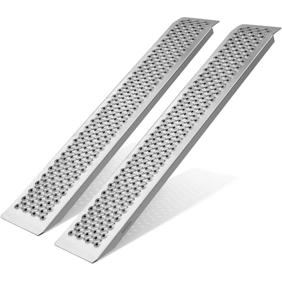 Ruedamann 5FT Aluminum Shed Ramps, 2PCS Total 880 lbs Capacity Loading Ramp for Riding Mower, 9" Wide Lightweight ATV Ramps for Pickup Trucks, Bicycles, Motorcycles, Lawn Mowers