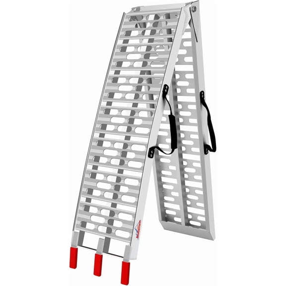 Ruedamann 7.5' Aluminum Loading Ramp/ATV Ramp/Motorcycle Ramp/Truck Ramp Loading Ramp,Foldable,1 PC ,750 lb Capacity(AR07)