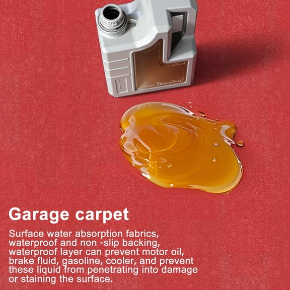 Ruesty Car Garage Mat, 7.4'x17', Shields Against Water, Snow, Rain, Mud, Oil, Durable Slip-Resistant Floor Cover with TPE Leak-Proof Backing, Simple to Maintain & Customizable Size