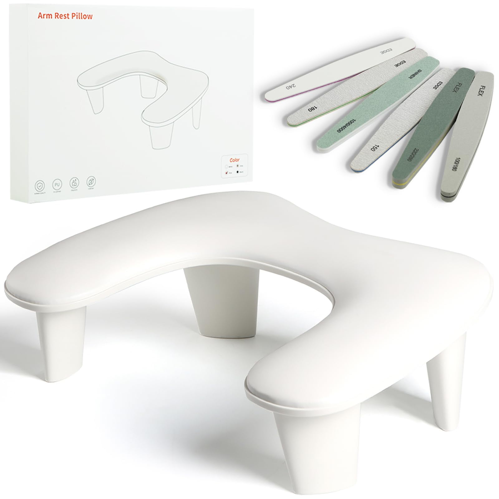 Ruetail Two Hands Arm Rest for Nails Tech U-Shape Nail Hand Pillow with ...