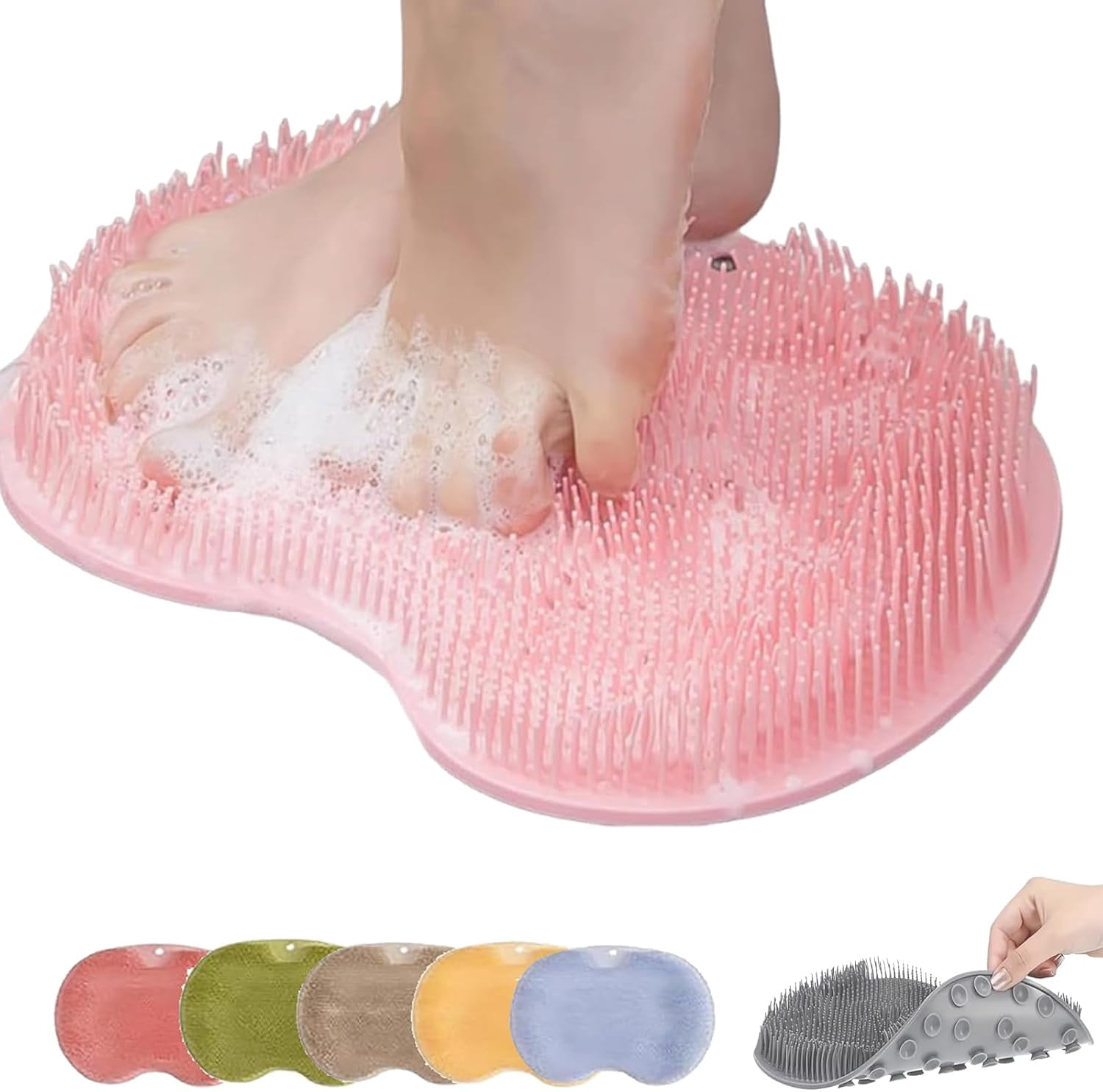 Rufenpurify Silicone Shower Foot Scrubber Mat, Solespa – Hands-Free ...