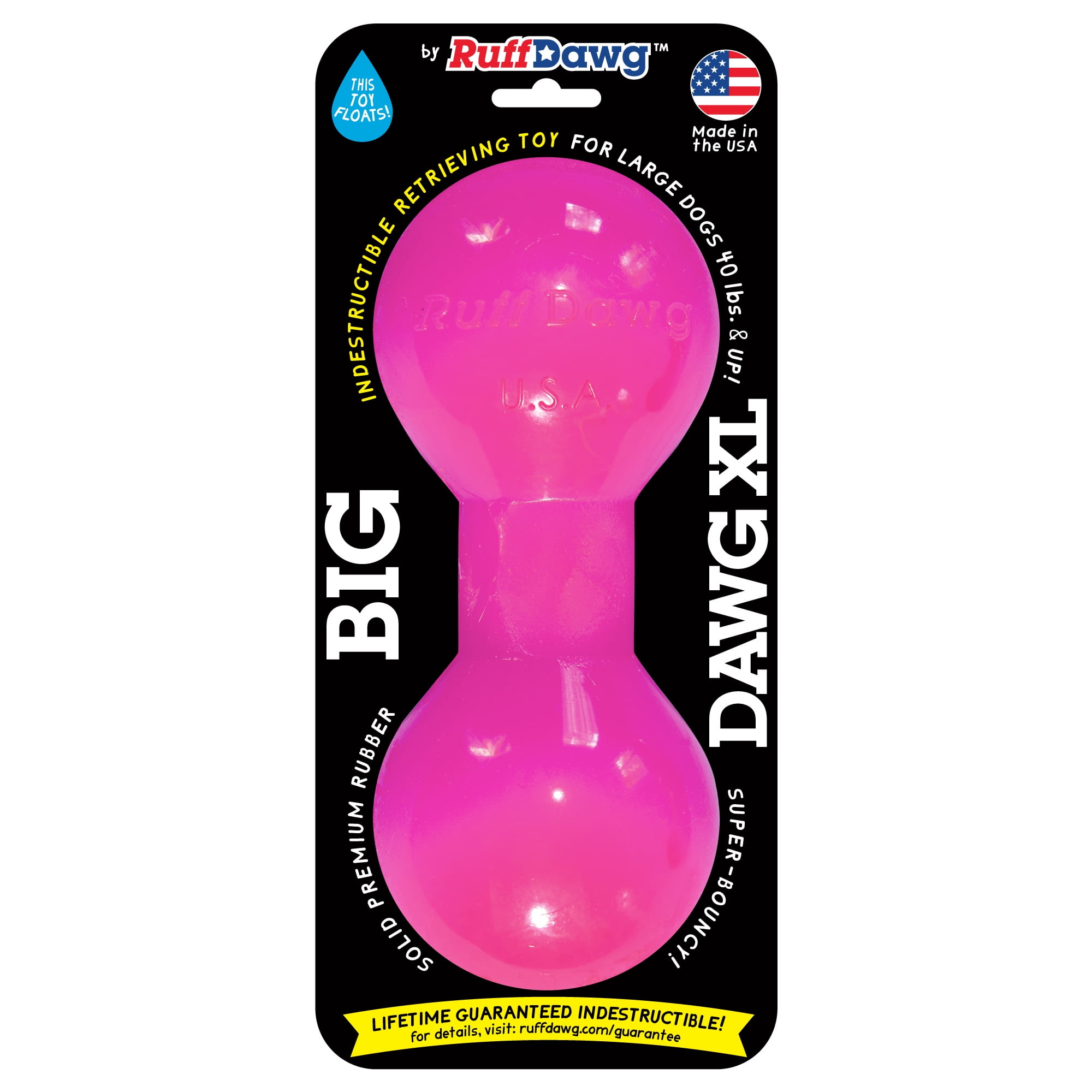 Ruff Dawg Big Dawg XL Indestrutible Retrieving Rubber Dog Toy, Color Varies