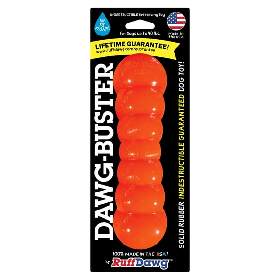 Ruff Dawg Dawg-Buster Indestructible Rubber Retrieving Dog Toy, Color Varies