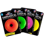 Ruff Dawg Dawg-Nut XL 4.5    Heavy-Duty Solid Rubber Donut Dog Chew Toy for Dogs 40 lbs & Up   Floats & Bounces - Assorted Neon Colors