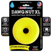Ruff Dawg Dawg-Nut XL 4.5    Heavy-Duty Solid Rubber Donut Dog Chew Toy for Dogs 40 lbs & Up   Floats & Bounces - Assorted Neon Colors