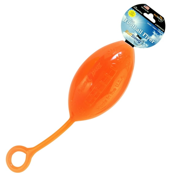 Ruff Dawg Football Flyer Rubber Indestructible Retrieving Dog Toy, Color Varies