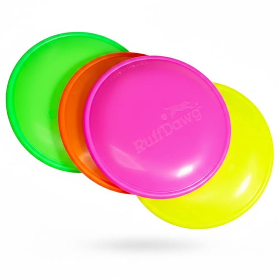 Ruff Dawg K9 Flyer Small (Jr) Ultra-Durable Dog Frisbee (1 pc) Assorted Colors Flexible Rubber Flying Disc for Fetch & Water Play Gentle on Teeth, Floats, BPA & Latex Free