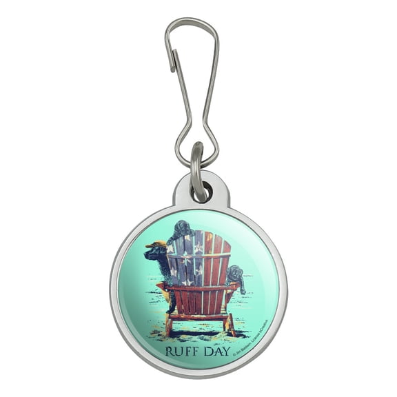 Ruff Day Labrador Lab Dogs Rough Jacket Handbag Purse Luggage Backpack Zipper Pull Charm