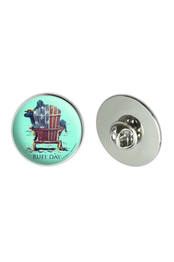Ruff Day Labrador Lab Dogs Rough Metal 1.1" Tie Tack Hat Lapel Pin Pinback