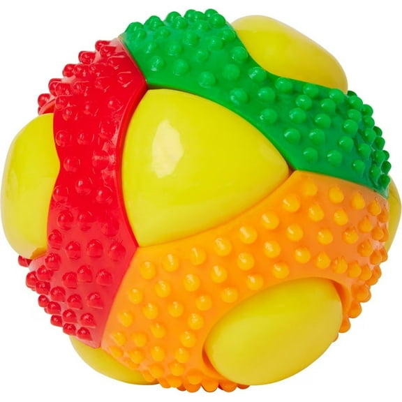 Ruff Dog Toy Balls 3" Hard yet Soft Gum Massage Nub 8 Interactive Squeak Buttons (1 Ball)