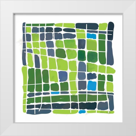 Ruff, Kris 12x12 White Modern Wood Framed Museum Art Print Titled - Green Watercolor