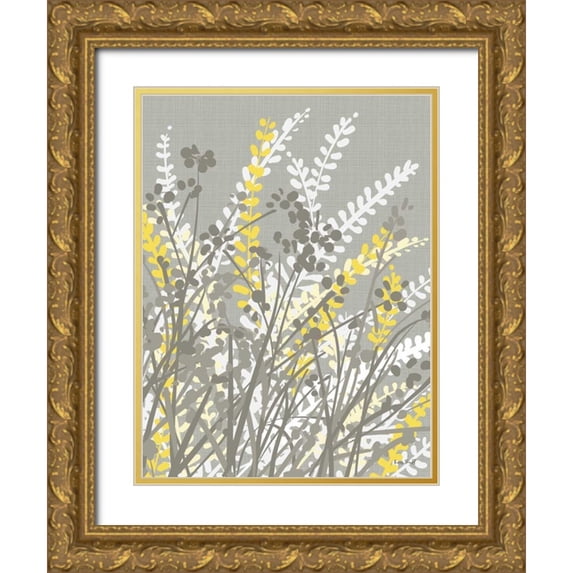 Ruff, Kris 12x14 Gold Ornate Wood Framed with Double Matting Museum Art Print Titled - Yellow Meadow II