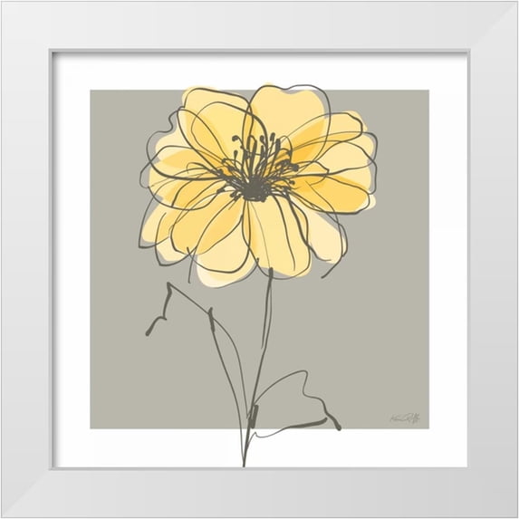 Ruff, Kris 26x26 White Modern Wood Framed Museum Art Print Titled - Yellow and Gray II
