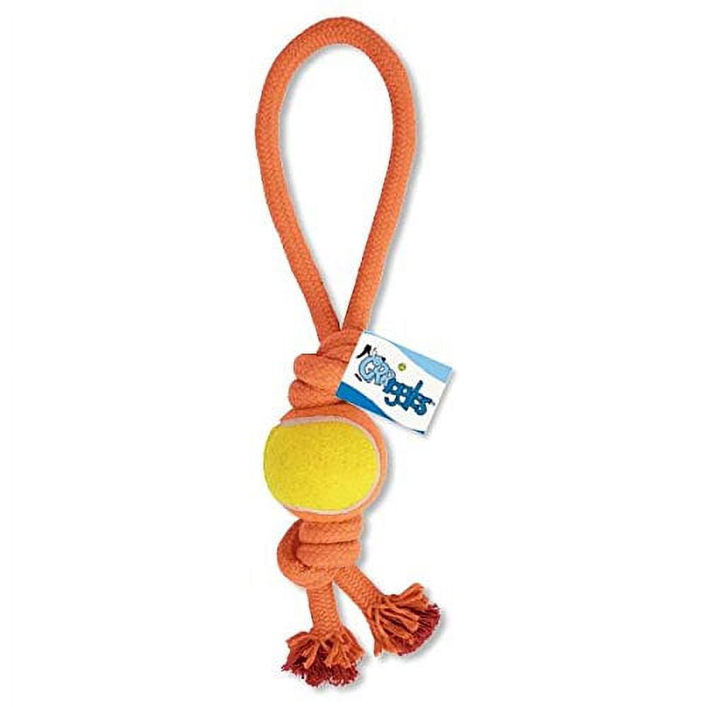 Ruff Rope Dog Toys Tough Orange Knot Tennis Ball Dental Chew Play Fetch