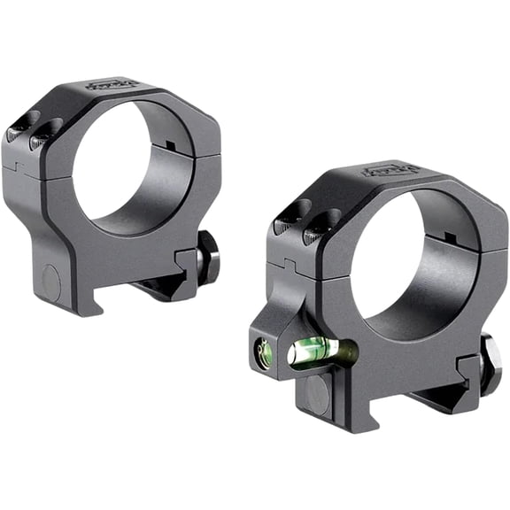 Rubicon Precision Manufacturing 30mm Riflescope Rings w/Co-Linear Bubble Level, Medium - 1.00in, Set of 2, Black